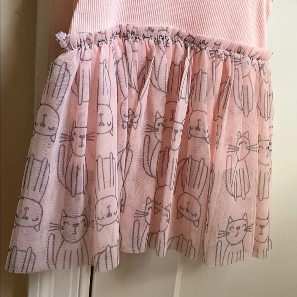 Absorba Baby Pink Ribbed Tulle Onesie Dress Infant Size 12 Months